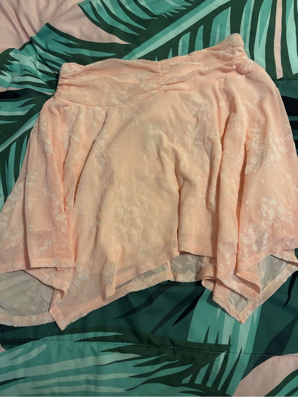 Women's Pink Floral Overlay Skirt